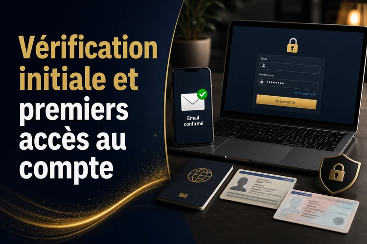 Vérification initiale et premiers accès au compte